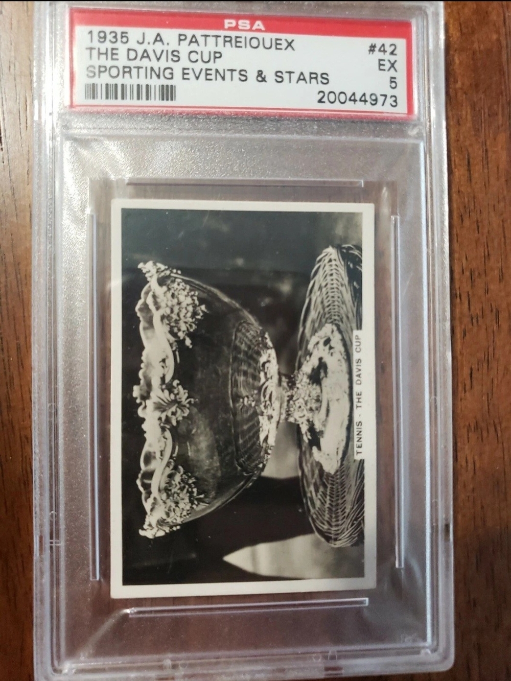 1935 Pattreiouex the Davis Cup Tennis Card PSA 5 EX